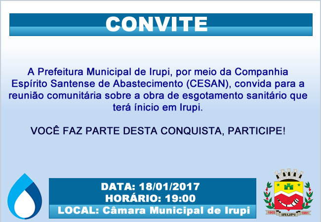Investimento: Cesan vai iniciar obra em Irupi