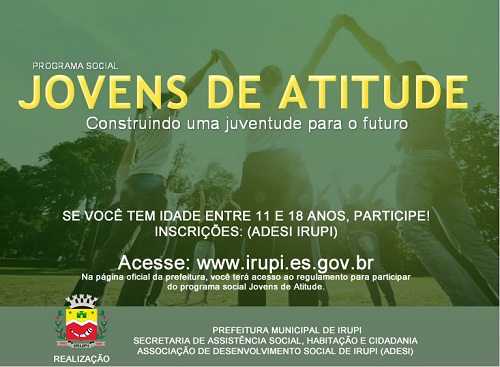 Prefeitura lança Programa Social Jovens de Atitude