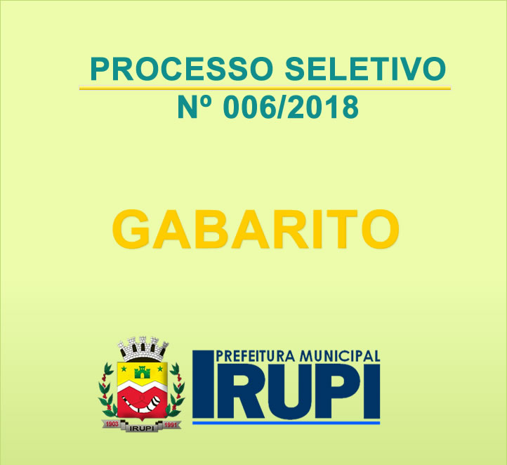 GABARITO N°006/2018