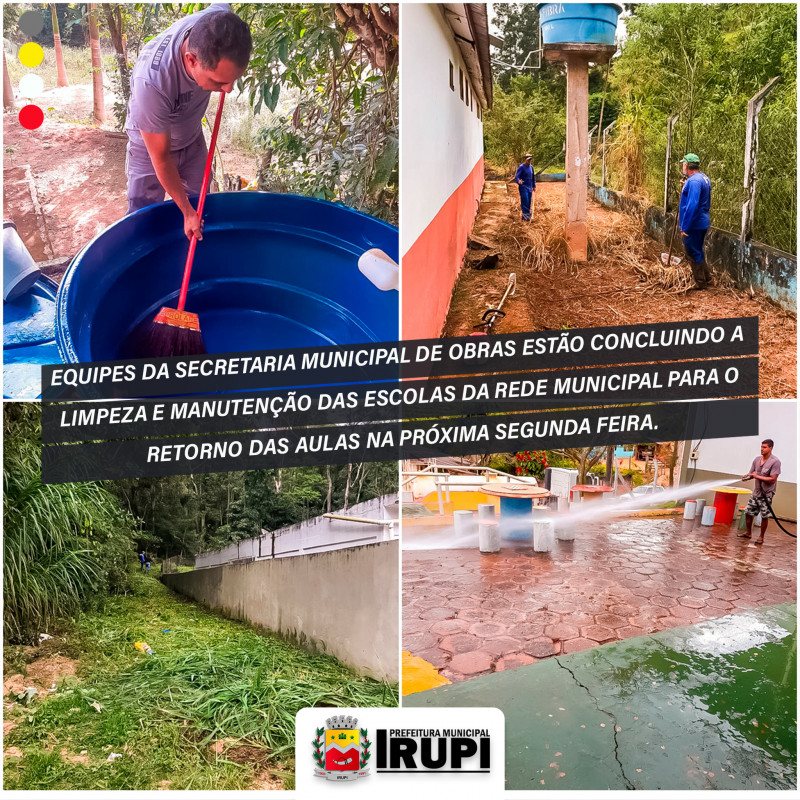 Prefeitura de Irupi, realiza trabalhos de manutenção e limpeza das instalações das Escolas da Rede Municipal de Ensino