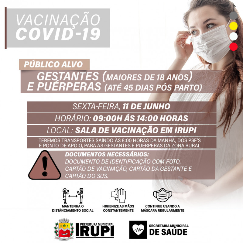 Agenda de Vacinação contra a Covid-19 - Gestantes e Puérperas