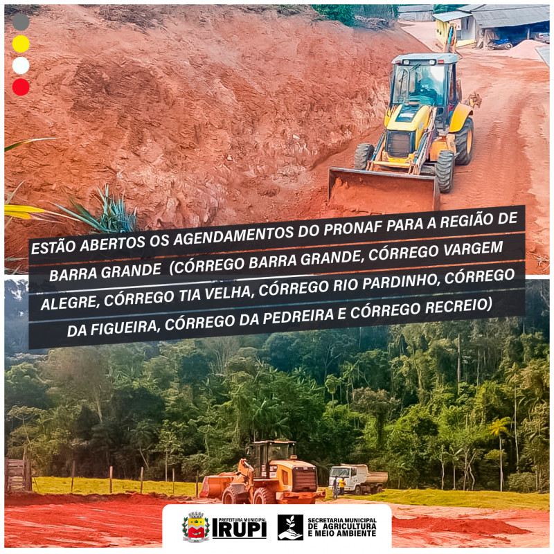 PRONAF - Estão abertos os agendamentos para a região de Barra Grande