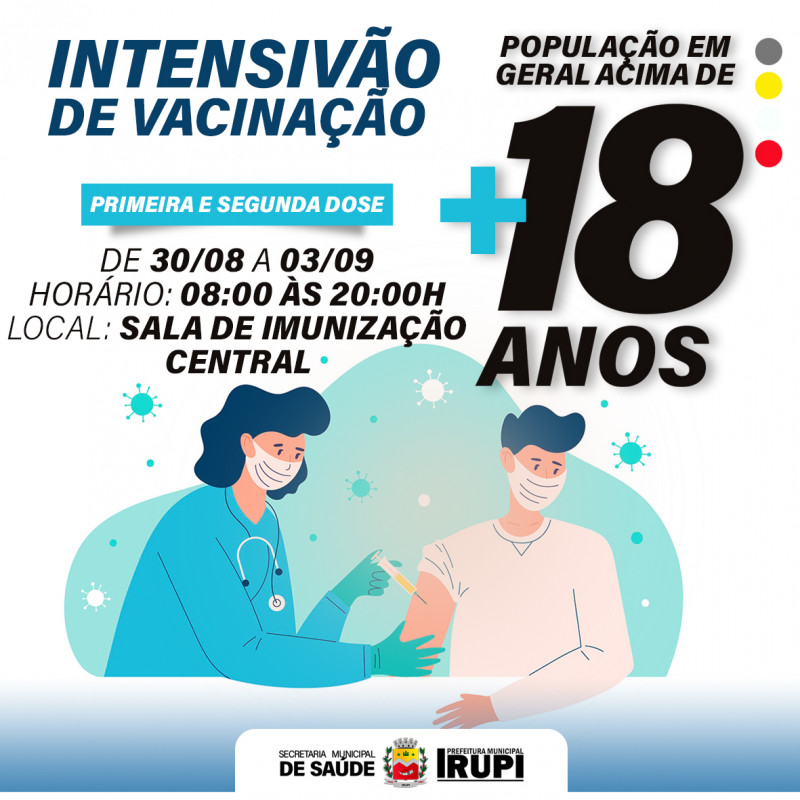 Secretaria de Saúde promove nesta semana um Intensivão de Vacinação contra a Covid-19