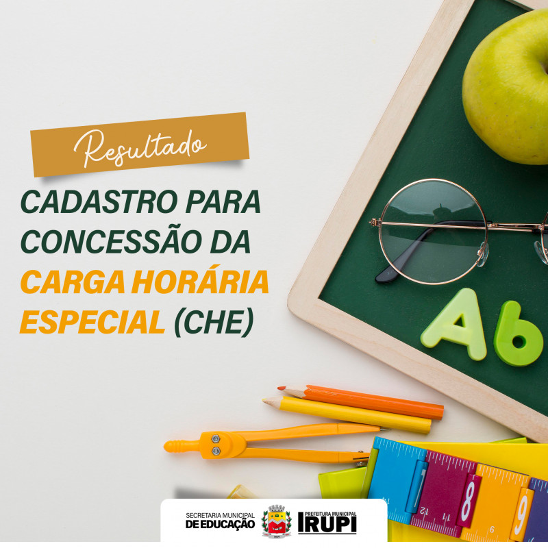 Resultado do cadastro para concessão da Carga Horária Especial (CHE