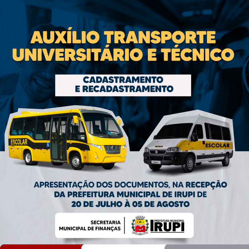 Cadastramento e Recadastramento do Auxílio Transporte Universitário