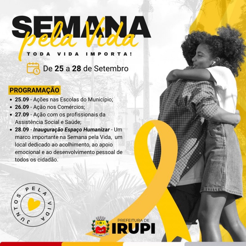 Irupi promove a Semana pela Vida com eventos e ações dedicados ao bem estar