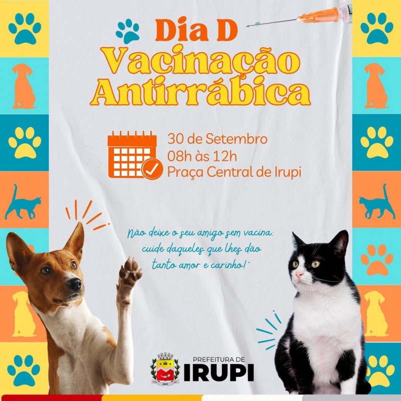 Dia D de vacinação antirrábica - 30 de setembro