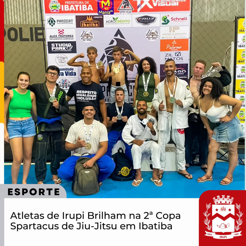 Atletas de Irupi brilham na 2° Copa Spartacus de Jiu-Jitsu em Ibatiba