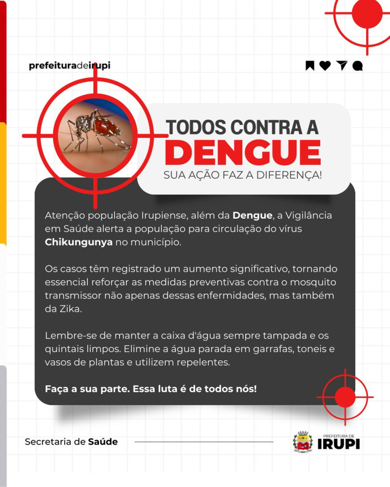 Todos contra a dengue! Sua ação faz a diferença
