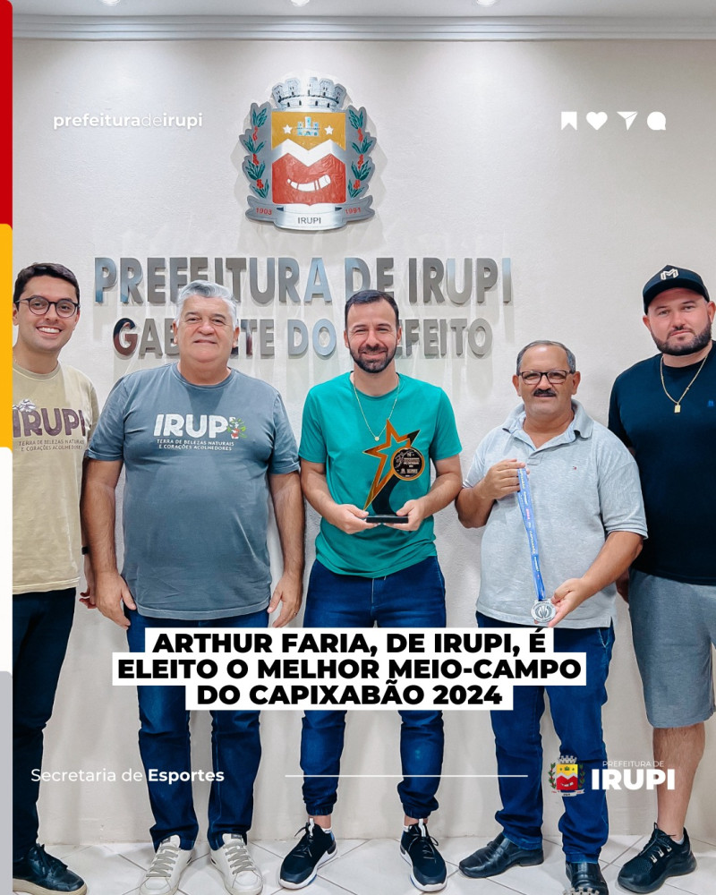 Arthur Faria, cidadão Irupiense é eleito o melhor meio-campo do capixabão 2024