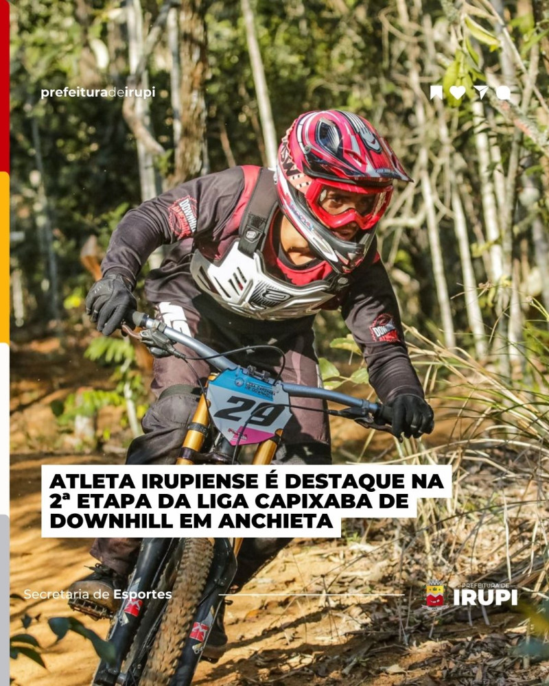 Atleta Irupiense é destaque na 2° etapa da liga capixaba de downhill em Anchieta