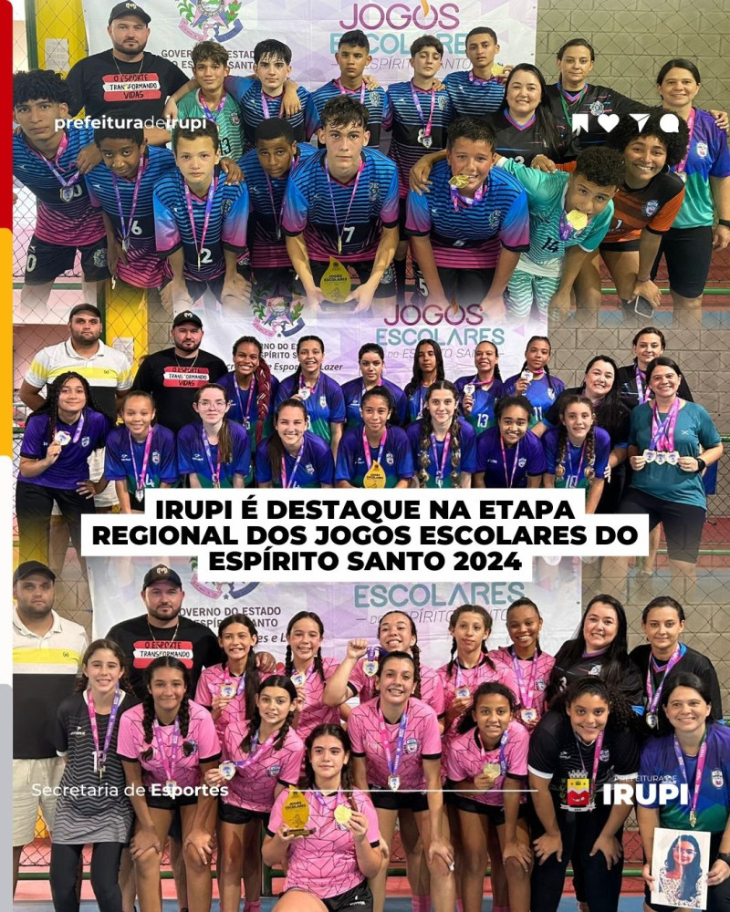 Irupi é destaque na etapa regional dos jogos escolares do Espírito Santo 2024