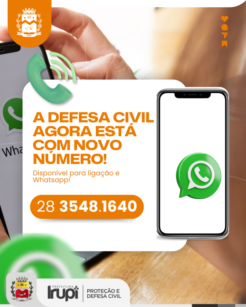 Defesa Civil Municipal está com novo número!