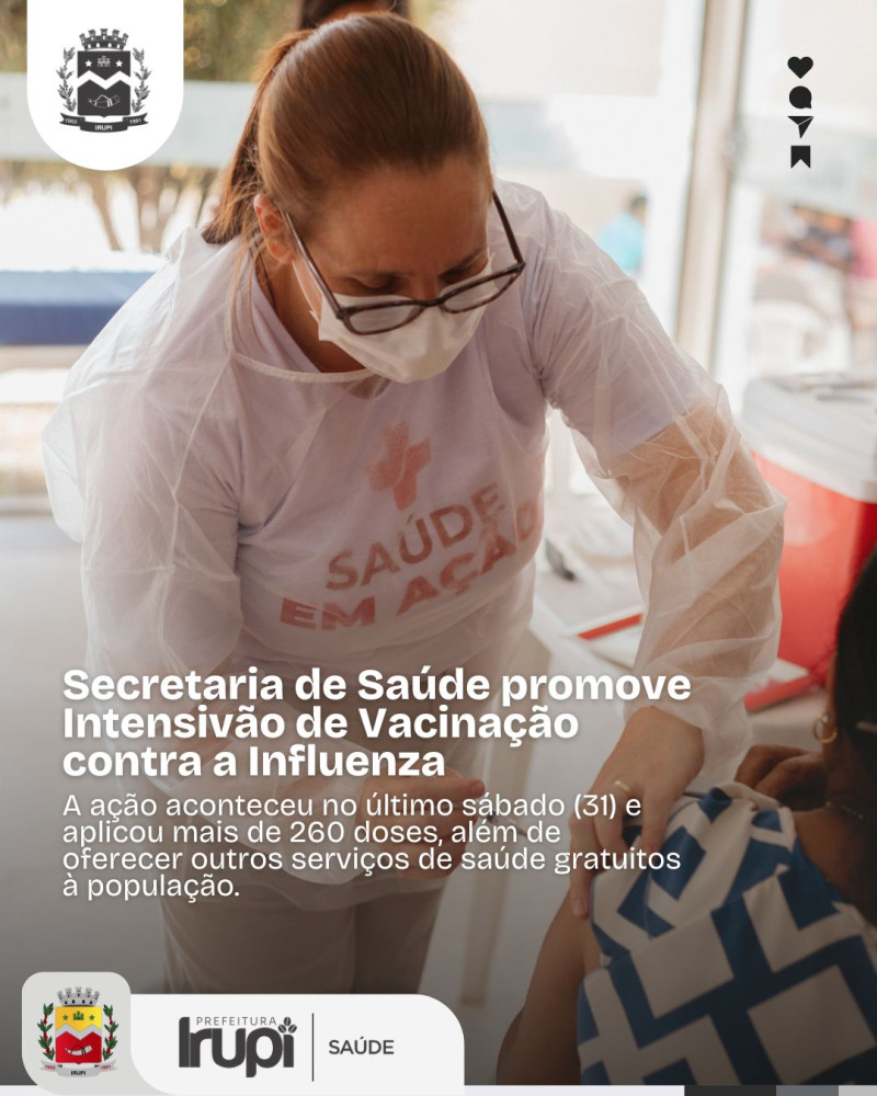 Secretaria de Saúde promove Intensivão de Vacinação contra a Influenza