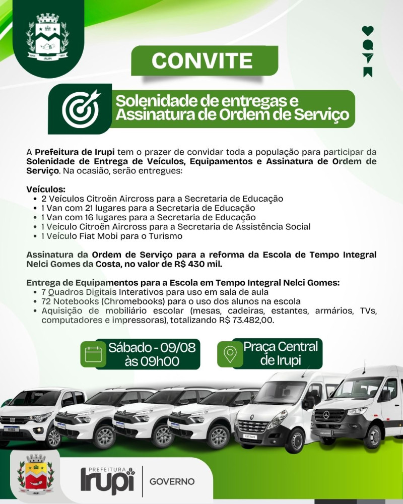 Solenidade de entregas e Assinatura de Ordem de Serviço