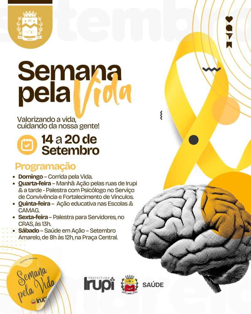 Prefeitura de Irupi promove a Semana pela Vida com diversas ações em prol da valorização da vida