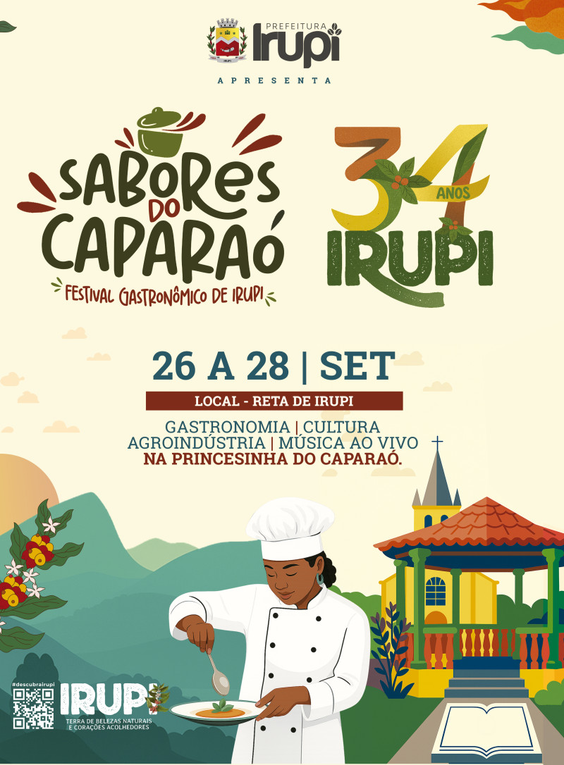 Festival Sabores do Caparaó celebra os 34 anos de Irupi com gastronomia, cultura e música