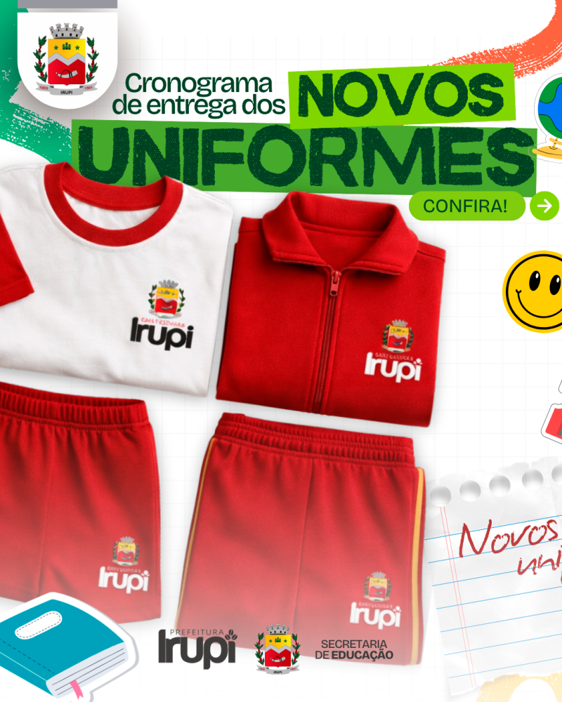 A espera acabou: Prefeitura de Irupi inicia nesta semana a entrega de uniformes escolares para toda a rede municipal