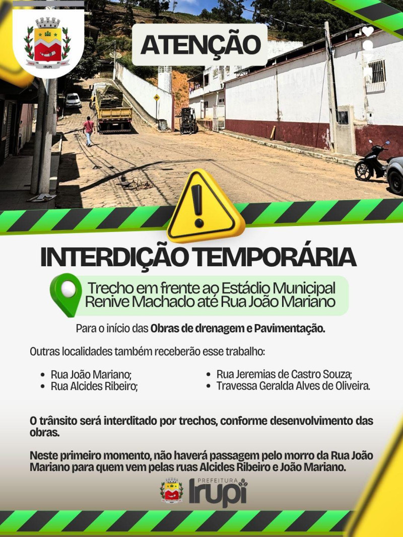 Trecho em frente ao Estádio Municipal Renive Machado até a Rua João Mariano