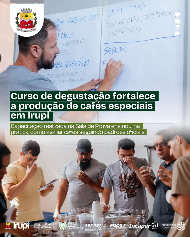 Curso de degustação fortalece a produção de cafés especiais em Irupi