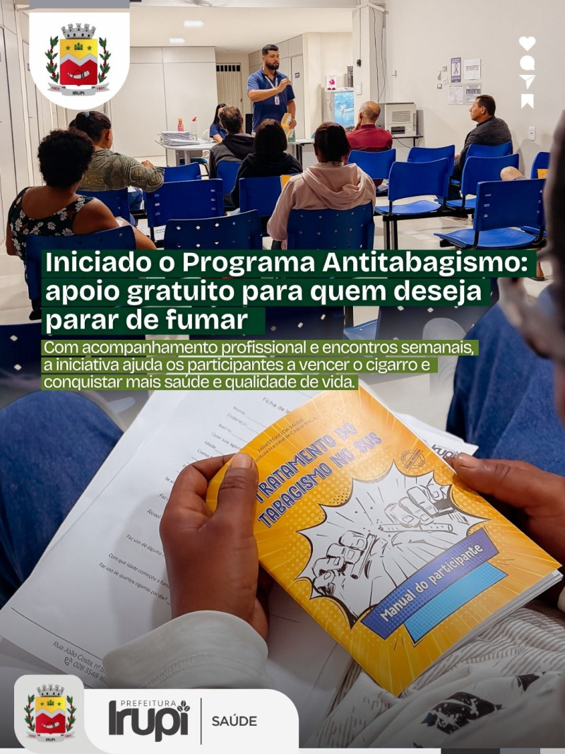 Iniciado o Programa Antitabagismo: apoio gratuito para quem deseja parar de fumar