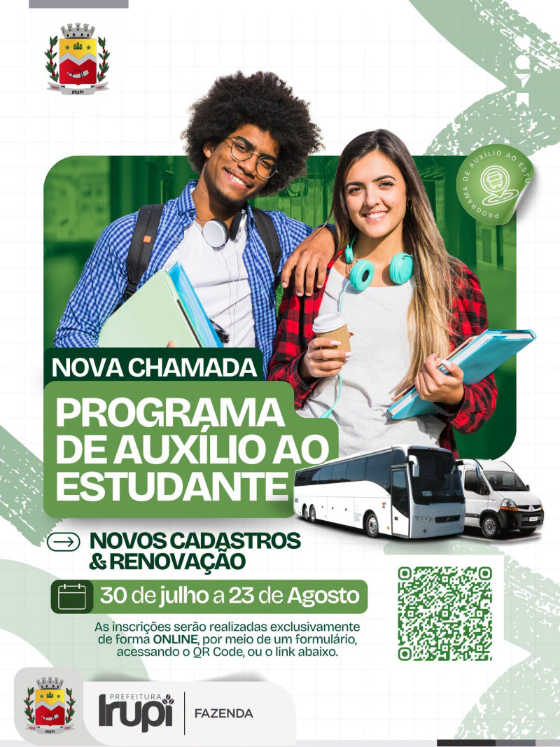 NOVA CHAMADA - Programa de Auxílio ao Estudante (PAE).