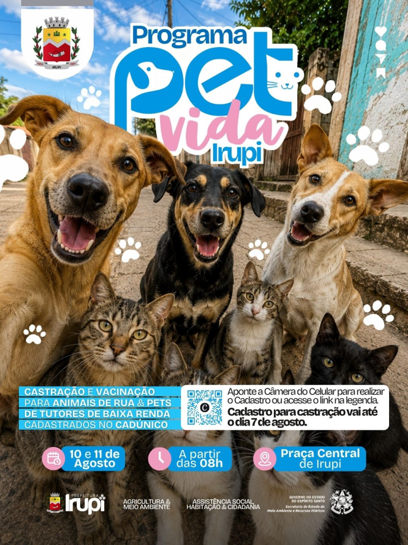 Carreta do Pet Vida chega a Irupi com castração e vacinação gratuitas para cães e gatos